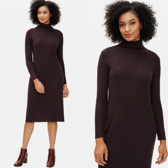 Eileen Fisher Dresses & Skirts - NWT EILEEN FISHER Scrunch Neck Wool Dress